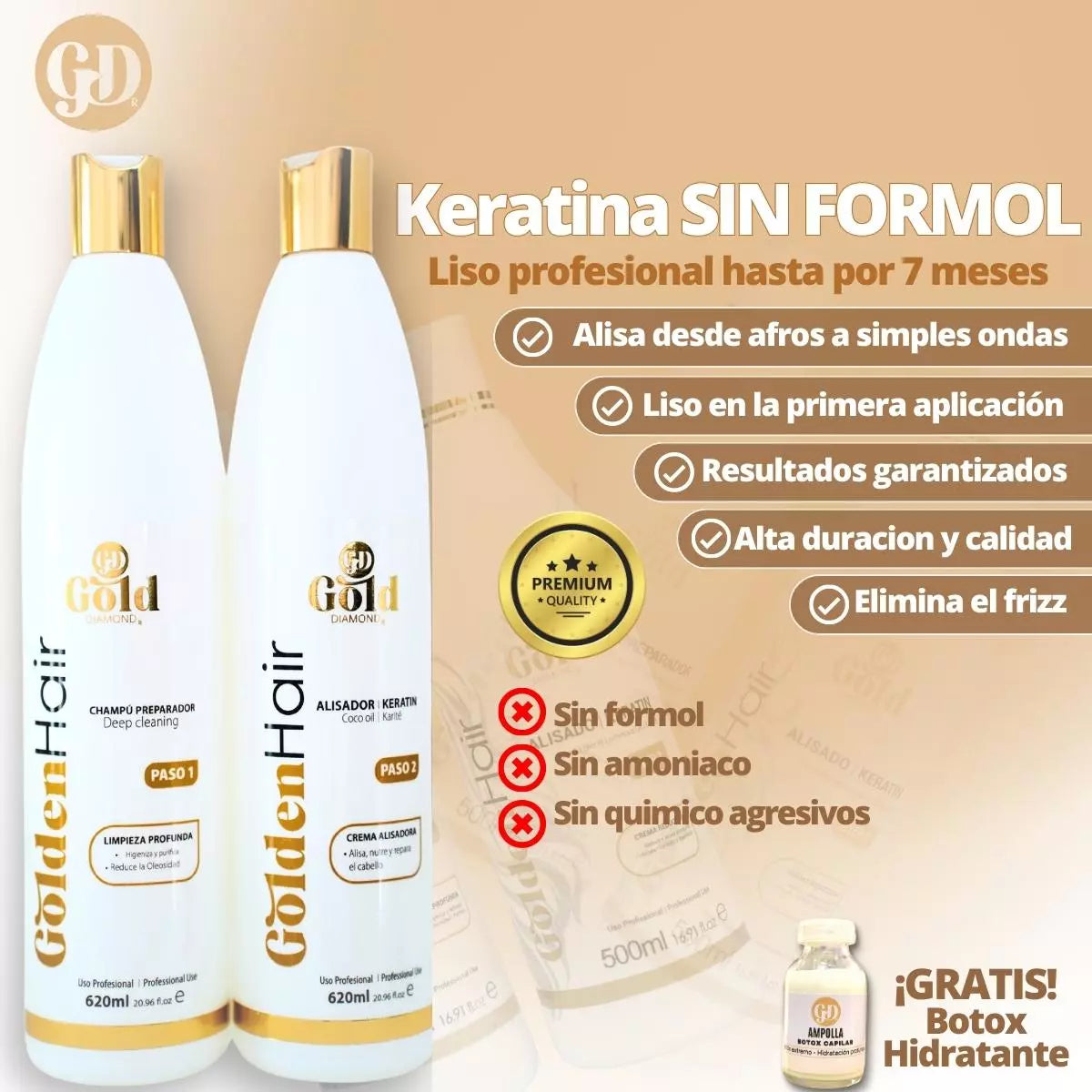 Kit Alisado | Keratin GoldenHair | Sin formol
